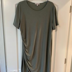 Chelsea28 - 1x - Olive - Ruched Dress